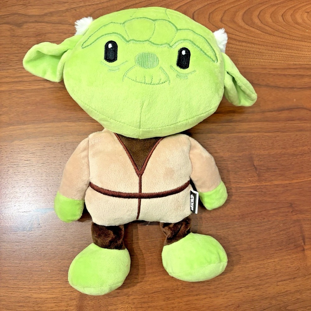 Star Wars Yoda Squeaker Plush Dog Toy green brown